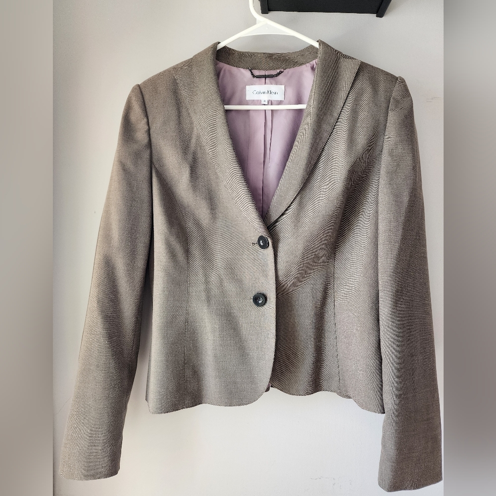 Calvin Klein Tan skirt suit